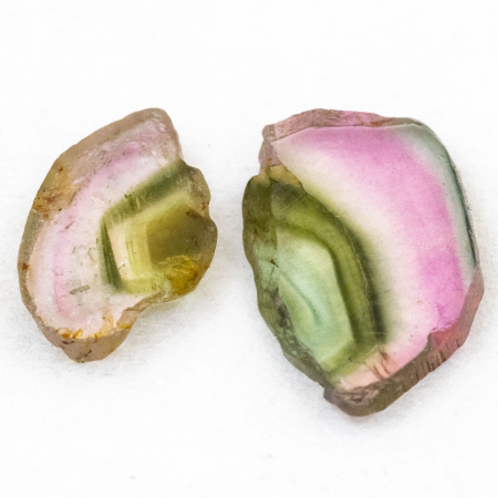 2 Polierte Multicolor Turmalinscheiben mit 1.38 Ct