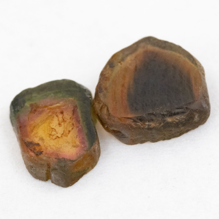 2 Polierte Multicolor Turmalinscheiben mit 1.66 Ct