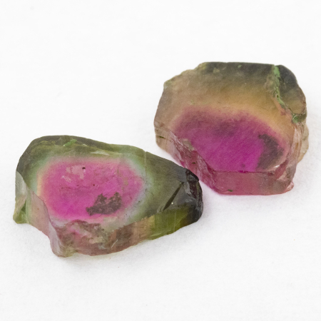 2 Polierte Multicolor Turmalinscheiben mit 1.77 Ct