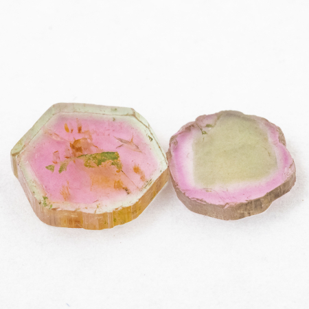 2 Polierte Multicolor Turmalinscheiben mit 1.82 Ct