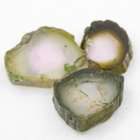 3 Polierte Multicolor Turmalinscheiben mit 1.95 Ct
