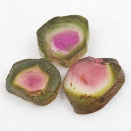 3 Polierte Multicolor Turmalinscheiben mit 2.05 Ct