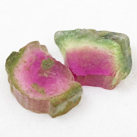 2 Polierte Multicolor Turmalinscheiben mit 2.20 Ct