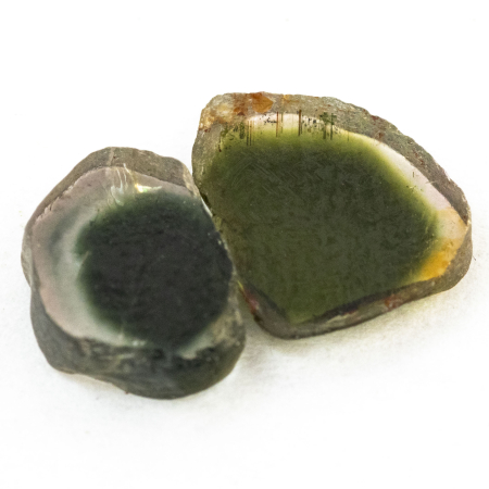 2 Polierte Multicolor Turmalinscheiben mit 2.32 Ct