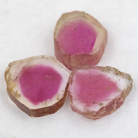 3 Polierte Multicolor Turmalinscheiben mit 2.40 Ct