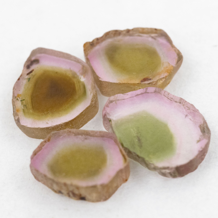 4 Polierte Multicolor Turmalinscheiben mit 2.78 Ct