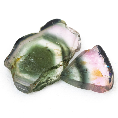 2 Polierte Multicolor Turmalinscheiben mit 2.80 Ct