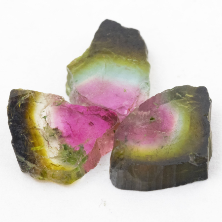 3 Polierte Multicolor Turmalinscheiben mit 2.82 Ct