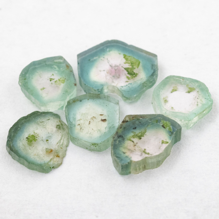 6 Polierte Multicolor Turmalinscheiben mit 3.24 Ct