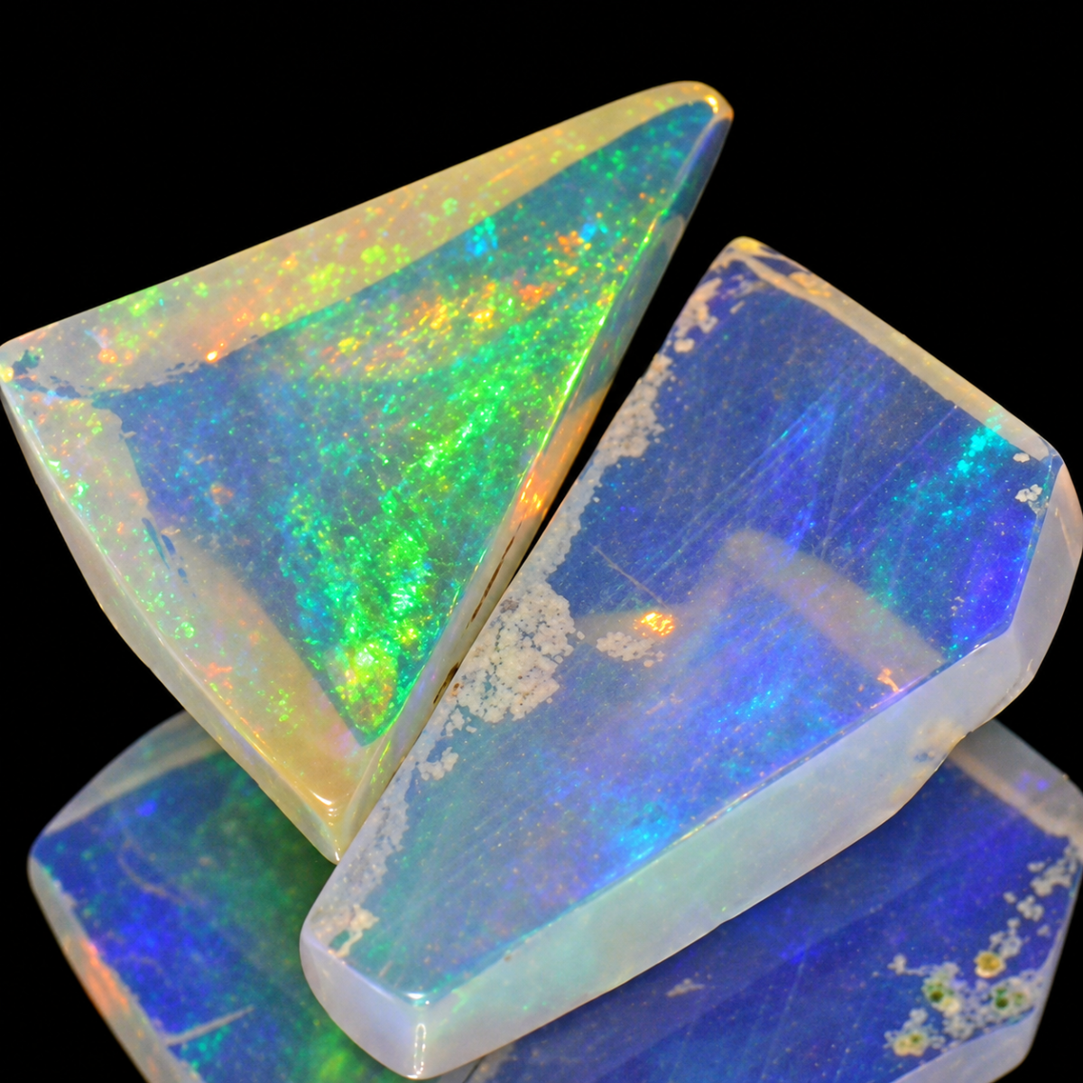 2 Welo Opal Scheiben mit 1.55 Ct, poliert - Opale