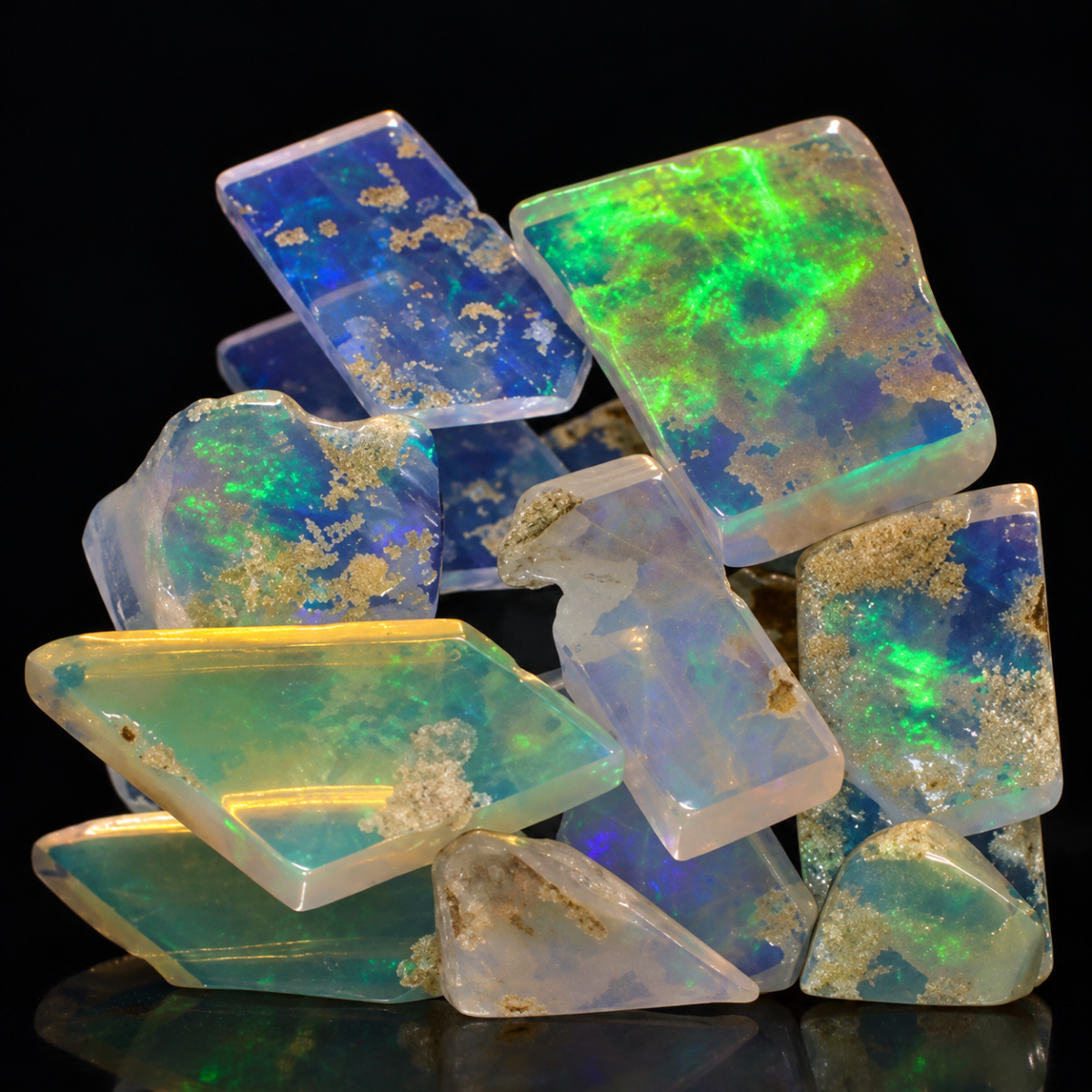 8 Welo Opal Scheiben mit 4.29 Ct, poliert - Opale