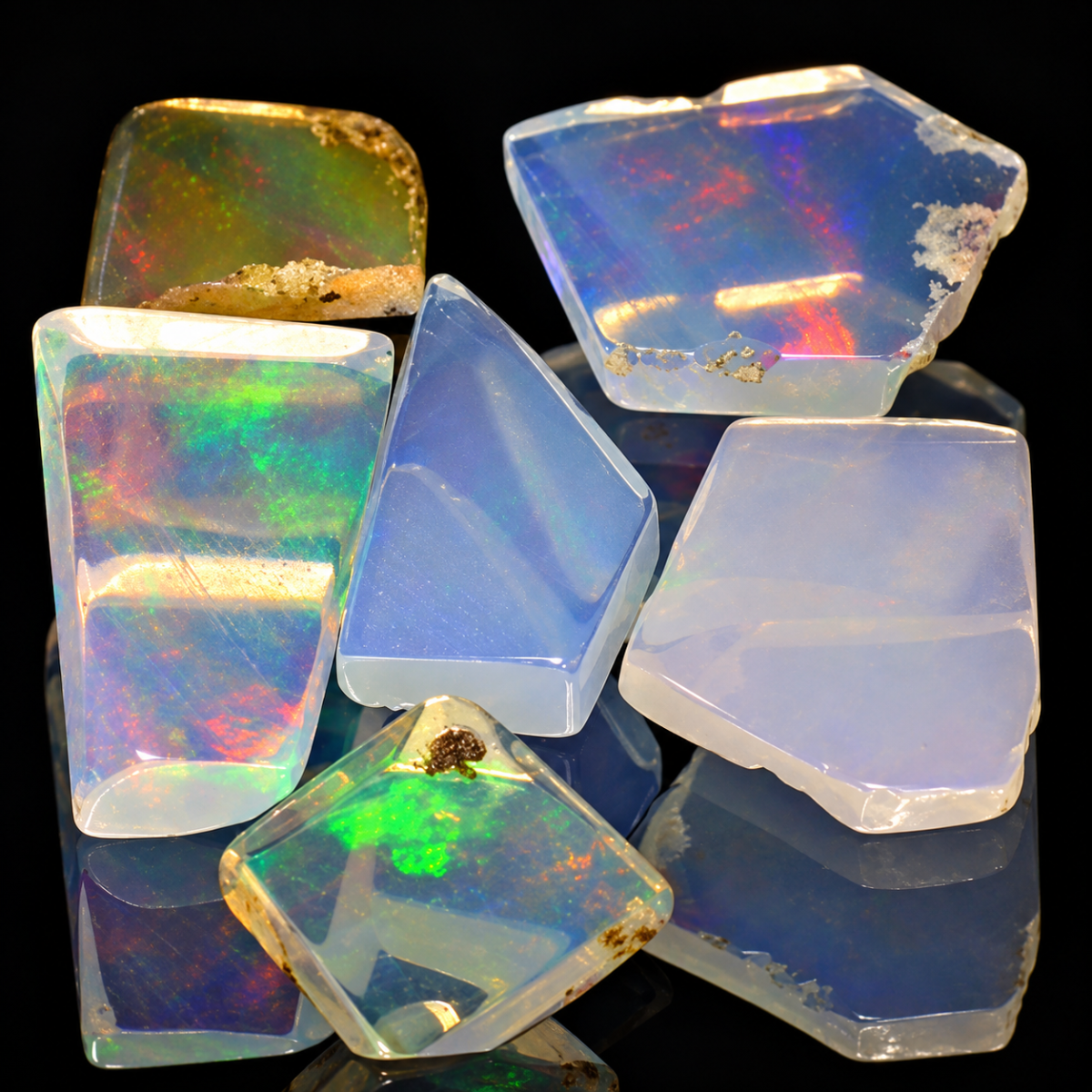 6 Welo Opal Scheiben mit 2.48 Ct, poliert - Opale