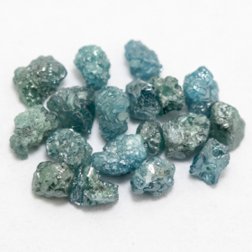 18 Stück Blaugrüne Rohdiamanten 2.12 Ct