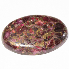 Türkis mit Rubin und Kupfer ca 26 x 17 mm