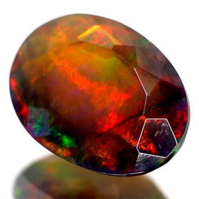 Schwarzer Opal mit 3.05 Ct - facettiert, AA Qualität