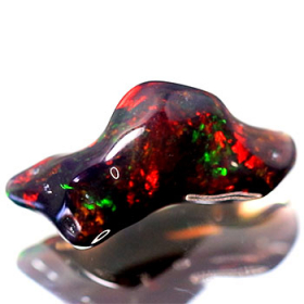 Schwarzer Opal-Kristall 3.41 Ct, AAA Grade, poliert