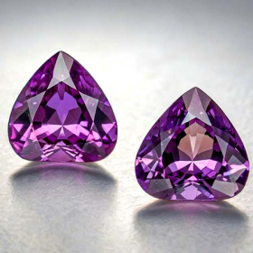 Amethyst Paar mit je ca. 11.5 x 11.5 mm, 9.95 Ct