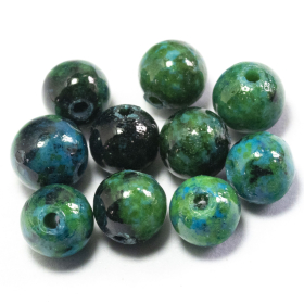 10 Chrysokoll Perlen mit 4.5mm