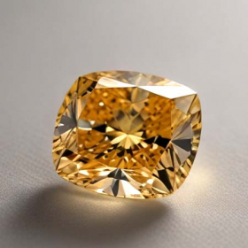 Gelber Diamant im Cushionschliff mit 0.22 Ct