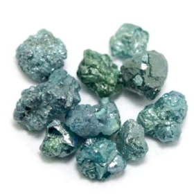 10 Stück Blaugrüne Rohdiamanten 1.18 Ct