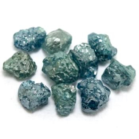 10 Stück Blaugrüne Rohdiamanten 1.08 Ct