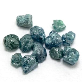 12 Stück Blaugrüne Rohdiamanten 1.24 Ct