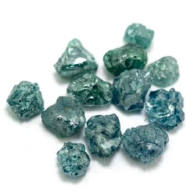 12 Stück Blaugrüne Rohdiamanten 1.65 Ct
