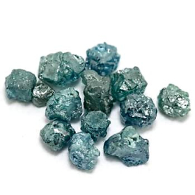 13 Stück Blaugrüne Rohdiamanten 1.65 Ct