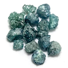13 Stück Blaugrüne Rohdiamanten 1.42 Ct