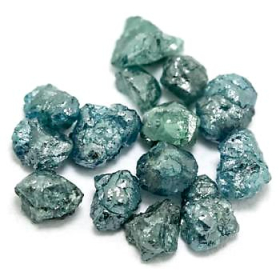 14 Stück Blaugrüne Rohdiamanten 1.50 Ct