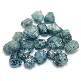 19 Stück Blaugrüne Rohdiamanten 2.64 Ct