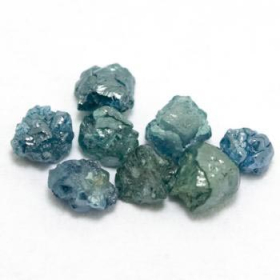 8 Stück Blaugrüne Rohdiamanten 1.05 Ct