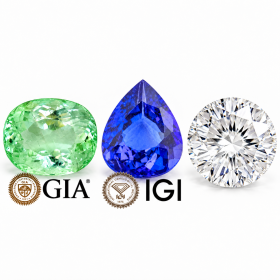 INVESTMENT Paket Tansanit/Paraiba-Turmalin/Brillant lupenrein
