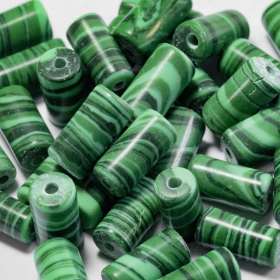 5 Malachit Perlen mit 8x4mm
