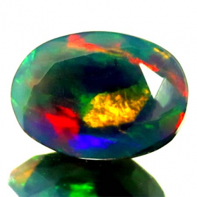 Schwarzer Opal mit 1.31 Ct - facettiert, AAA Qualität