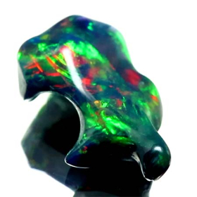 Schwarzer Opal-Kristall 1.44 Ct, AAA Grade, poliert