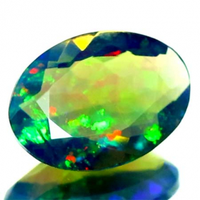 Schwarzer Opal mit 1.46 Ct - facettiert, AAA Qualität