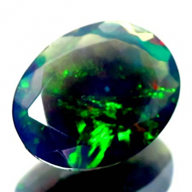 Schwarzer Opal mit 1.58 Ct - facettiert, AAA Qualität
