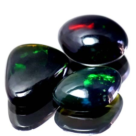 3 Schwarze Opale mit 3.25 Ct