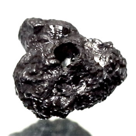 Schwarzer  Rohdiamant 1.21 Ct, gebohrt