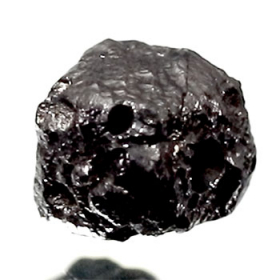 Schwarzer  Rohdiamant 1.22 Ct, gebohrt