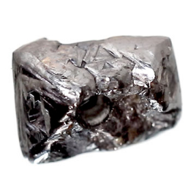 Schwarzer  Rohdiamant 1.26 Ct, gebohrt