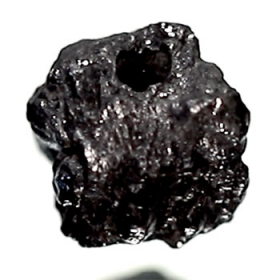 Schwarzer  Rohdiamant 1.34 Ct, gebohrt