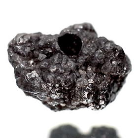 Schwarzer  Rohdiamant 1.36 Ct, gebohrt