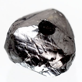 Schwarzer  Rohdiamant 1.39 Ct, gebohrt