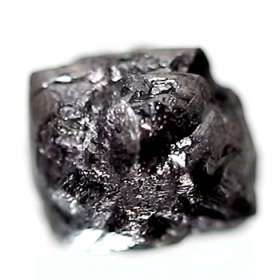 Schwarzer Rohdiamant 1.52 Ct, gebohrt