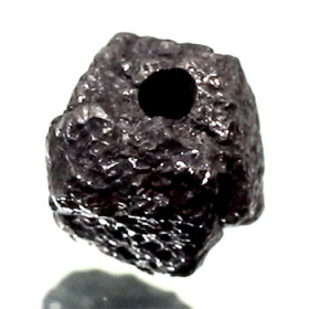 Schwarzer  Rohdiamant 1.58 Ct, gebohrt