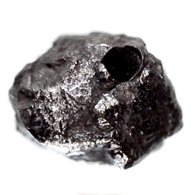 Schwarzer Rohdiamant 1.70 Ct, gebohrt