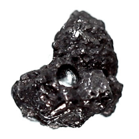 Schwarzer  Rohdiamant 1.98 Ct, gebohrt