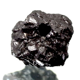 Schwarzer  Rohdiamant 2.12 Ct, gebohrt